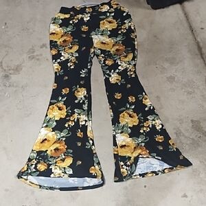 Floral Bell Bottom Pants
